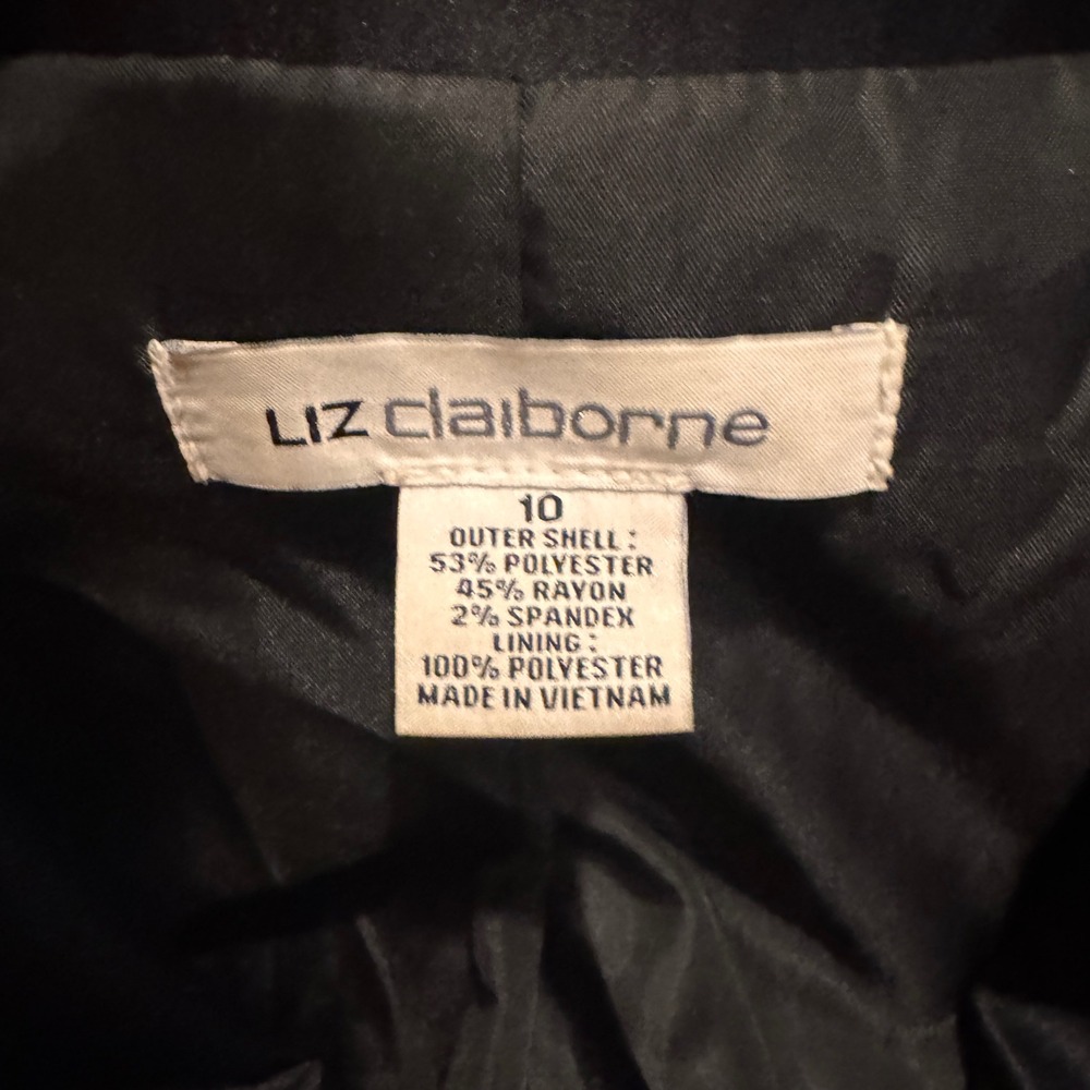 Dark Romantic Academia Whimsigoth Poetcore Black Lace Blazer Satin‎ Collar Sz 10 - Picture 5 of 10